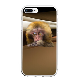 Чехол для iPhone 7Plus/8 Plus матовый с принтом Мартышка в Белгороде, Силикон | Область печати: задняя сторона чехла, без боковых панелей | голова животного | мартышка | обезьяна | прикольные картинки