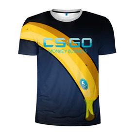 Мужская футболка 3D спортивная с принтом cs:go - Monkey Business Style в Белгороде, 100% полиэстер с улучшенными характеристиками | приталенный силуэт, круглая горловина, широкие плечи, сужается к линии бедра | business | cs | csgo | go | monkey | банан | кс