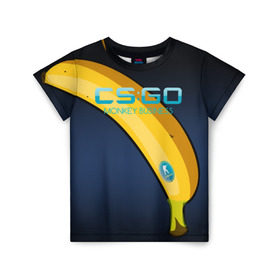 Детская футболка 3D с принтом cs:go - Monkey Business Style в Белгороде, 100% гипоаллергенный полиэфир | прямой крой, круглый вырез горловины, длина до линии бедер, чуть спущенное плечо, ткань немного тянется | business | cs | csgo | go | monkey | банан | кс