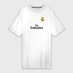 Платье-футболка хлопок с принтом Реал форма в Белгороде,  |  | fc real | real madrid | испания | лига чемпионов | реал мадрид | фк реал