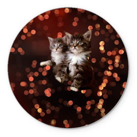 Коврик круглый с принтом Котята в Белгороде, резина и полиэстер | круглая форма, изображение наносится на всю лицевую часть | киска | кот | котёнок | кошка | прикольные картинки