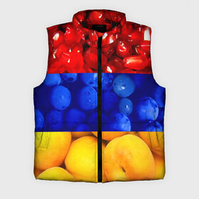 Мужской жилет утепленный 3D с принтом Флаг Армении в Белгороде,  |  | армения | гранат | персик | слива | страны | флаг армении | фрукты