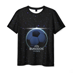 Мужская футболка 3D с принтом Евро 2016 02 (Космос-2) в Белгороде, 100% полиэфир | прямой крой, круглый вырез горловины, длина до линии бедер | 