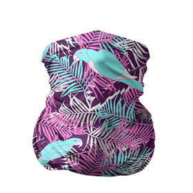 Бандана-труба 3D с принтом Summer paradise в Белгороде, 100% полиэстер, ткань с особыми свойствами — Activecool | плотность 150‒180 г/м2; хорошо тянется, но сохраняет форму | паттерн | попугаи | разноцветный | тропики | цветы | яркий