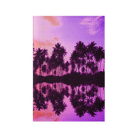 Обложка для паспорта матовая кожа с принтом Hawaii dream в Белгороде, натуральная матовая кожа | размер 19,3 х 13,7 см; прозрачные пластиковые крепления | гавайи | закат | пляж