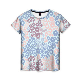 Женская футболка 3D с принтом Panton Leo в Белгороде, 100% полиэфир ( синтетическое хлопкоподобное полотно) | прямой крой, круглый вырез горловины, длина до линии бедер | леопард | пятна | цветные