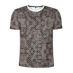 Мужская футболка 3D спортивная с принтом Кольчуга в Белгороде, 100% полиэстер с улучшенными характеристиками | приталенный силуэт, круглая горловина, широкие плечи, сужается к линии бедра | броня | железо | металл | текстура