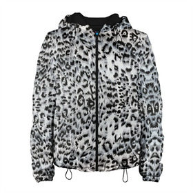 Женская куртка 3D с принтом White Jaguar в Белгороде, ткань верха — 100% полиэстер, подклад — флис | прямой крой, подол и капюшон оформлены резинкой с фиксаторами, два кармана без застежек по бокам, один большой потайной карман на груди. Карман на груди застегивается на липучку | барс | леопард | ягуар