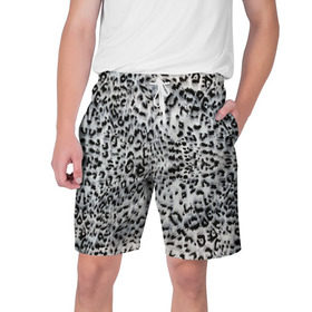 Мужские шорты 3D с принтом White Jaguar в Белгороде,  полиэстер 100% | прямой крой, два кармана без застежек по бокам. Мягкая трикотажная резинка на поясе, внутри которой широкие завязки. Длина чуть выше колен | барс | леопард | ягуар