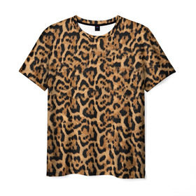 Мужская футболка 3D с принтом Jaguar в Белгороде, 100% полиэфир | прямой крой, круглый вырез горловины, длина до линии бедер | оцелот | пума | текстура | ягуар