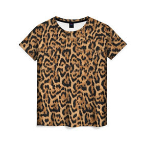 Женская футболка 3D с принтом Jaguar в Белгороде, 100% полиэфир ( синтетическое хлопкоподобное полотно) | прямой крой, круглый вырез горловины, длина до линии бедер | оцелот | пума | текстура | ягуар