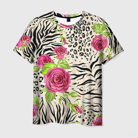 Мужская футболка 3D с принтом Зебра в Белгороде, 100% полиэфир | прямой крой, круглый вырез горловины, длина до линии бедер | flower | swag | trend | популярное | сваг | свег | тренд | хит | цветочки | цветы