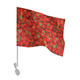 Флаг для автомобиля с принтом Клубнички в Белгороде, 100% полиэстер | Размер: 30*21 см | красный | летний | фото | ягода
