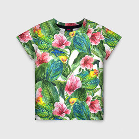 Детская футболка 3D с принтом Джунгли в Белгороде, 100% гипоаллергенный полиэфир | прямой крой, круглый вырез горловины, длина до линии бедер, чуть спущенное плечо, ткань немного тянется | flower | summer | swag | trend | лето | популярное | сваг | свег | тренд | хит | цветочки | цветы