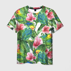 Мужская футболка 3D с принтом Джунгли в Белгороде, 100% полиэфир | прямой крой, круглый вырез горловины, длина до линии бедер | flower | summer | swag | trend | лето | популярное | сваг | свег | тренд | хит | цветочки | цветы