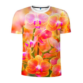 Мужская футболка 3D спортивная с принтом Орхирея в Белгороде, 100% полиэстер с улучшенными характеристиками | приталенный силуэт, круглая горловина, широкие плечи, сужается к линии бедра | красивая | орхидея | природа | цветы | яркая