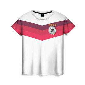 Женская футболка 3D с принтом Сборная Германии по футболу в Белгороде, 100% полиэфир ( синтетическое хлопкоподобное полотно) | прямой крой, круглый вырез горловины, длина до линии бедер | germany