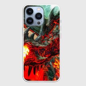 Чехол для iPhone 13 Pro с принтом Дракон в Белгороде,  |  | дракон | лава | огонь | пламя