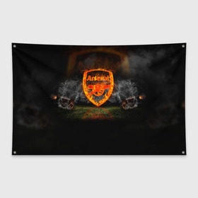 Флаг-баннер с принтом Arsenal FC Gunners в Белгороде, 100% полиэстер | размер 67 х 109 см, плотность ткани — 95 г/м2; по краям флага есть четыре люверса для крепления | футбол