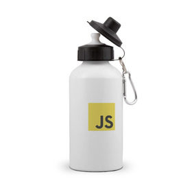 Бутылка спортивная с принтом JS return true, в Белгороде, металл | емкость — 500 мл, в комплекте две пластиковые крышки и карабин для крепления | Тематика изображения на принте: javascript | js | программист