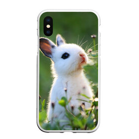Чехол для iPhone XS Max матовый с принтом Кролик в Белгороде, Силикон | Область печати: задняя сторона чехла, без боковых панелей | Тематика изображения на принте: animal | baby | cute | flowers | fluffy | hare | lawn | little | meadow | rabbit | животное | заяц | кролик | луг | лужайка | маленький | малыш | милый | пушистый | цветы