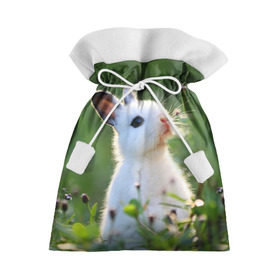 Подарочный 3D мешок с принтом Кролик в Белгороде, 100% полиэстер | Размер: 29*39 см | Тематика изображения на принте: animal | baby | cute | flowers | fluffy | hare | lawn | little | meadow | rabbit | животное | заяц | кролик | луг | лужайка | маленький | малыш | милый | пушистый | цветы