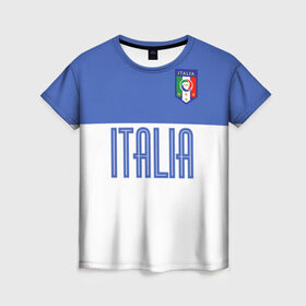 Женская футболка 3D с принтом Сборная Италии по футболу в Белгороде, 100% полиэфир ( синтетическое хлопкоподобное полотно) | прямой крой, круглый вырез горловины, длина до линии бедер | европы | италия