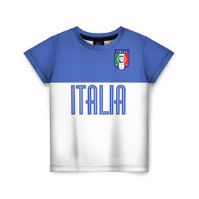 Детская футболка 3D с принтом Сборная Италии по футболу в Белгороде, 100% гипоаллергенный полиэфир | прямой крой, круглый вырез горловины, длина до линии бедер, чуть спущенное плечо, ткань немного тянется | Тематика изображения на принте: европы | италия
