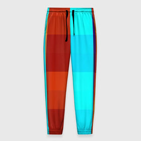 Мужские брюки 3D с принтом Цветные кубики в Белгороде, 100% полиэстер | манжеты по низу, эластичный пояс регулируется шнурком, по бокам два кармана без застежек, внутренняя часть кармана из мелкой сетки | квадраты | плитка | разноцветные