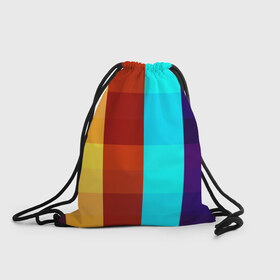 Рюкзак-мешок 3D с принтом Цветные кубики в Белгороде, 100% полиэстер | плотность ткани — 200 г/м2, размер — 35 х 45 см; лямки — толстые шнурки, застежка на шнуровке, без карманов и подкладки | квадраты | плитка | разноцветные