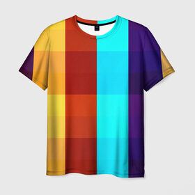Мужская футболка 3D с принтом Цветные кубики в Белгороде, 100% полиэфир | прямой крой, круглый вырез горловины, длина до линии бедер | квадраты | плитка | разноцветные