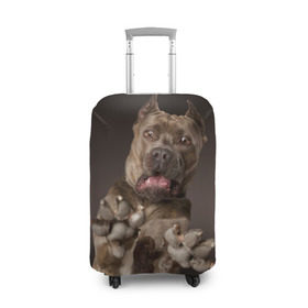 Чехол для чемодана 3D с принтом Кане корсо в Белгороде, 86% полиэфир, 14% спандекс | двустороннее нанесение принта, прорези для ручек и колес | animal | breed | brown | dog | fear | jump | legs | throw | бросок | дог | животное | испуг | коричневый | лапы | порода | прыжок | собака