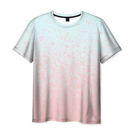 Мужская футболка 3D с принтом Pink Blue Gradient в Белгороде, 100% полиэфир | прямой крой, круглый вырез горловины, длина до линии бедер | Тематика изображения на принте: blu | gradient | pink | голубое | градиент | розовое