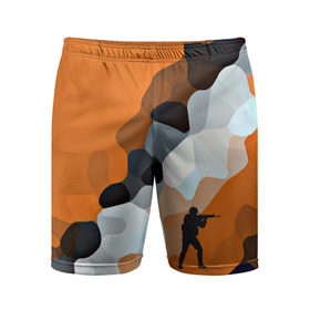 Мужские шорты 3D спортивные с принтом CS GO Asiimov camouflage в Белгороде,  |  | counter strike | камуфляж