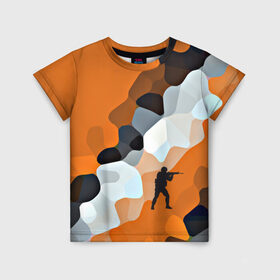 Детская футболка 3D с принтом CS GO Asiimov camouflage в Белгороде, 100% гипоаллергенный полиэфир | прямой крой, круглый вырез горловины, длина до линии бедер, чуть спущенное плечо, ткань немного тянется | counter strike | камуфляж