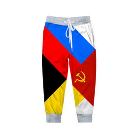 Детские брюки 3D с принтом Вечная Россия в Белгороде, 100% полиэстер | манжеты по низу, эластичный пояс регулируется шнурком, по бокам два кармана без застежек, внутренняя часть кармана из мелкой сетки | патриот | россия | русь | триколор | флаг | я русский