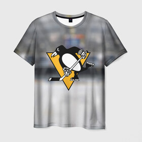 Мужская футболка 3D с принтом Pittsburg Penguins в Белгороде, 100% полиэфир | прямой крой, круглый вырез горловины, длина до линии бедер | питтсбург | хоккей