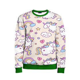 Детский свитшот 3D с принтом Радужные Единорожки в Белгороде, 100% полиэстер | свободная посадка, прямой крой, мягкая тканевая резинка на рукавах и понизу свитшота | unicorn | белый | единорог | лошадь | облако | радуга | розовый | сердце | улыбка | фиолетовый | цвет