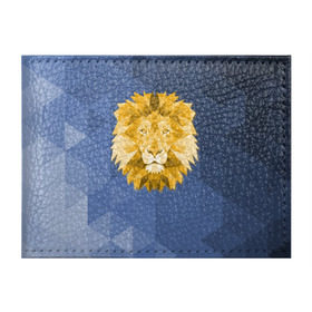 Обложка для студенческого билета с принтом Полигональный Лев в Белгороде, натуральная кожа | Размер: 11*8 см; Печать на всей внешней стороне | лев | полигоны