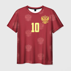 Мужская футболка 3D с принтом Федор Смолов в Белгороде, 100% полиэфир | прямой крой, круглый вырез горловины, длина до линии бедер | Тематика изображения на принте: 10 | smolov | краснодар | россии | россия | рф | сборная | футбол