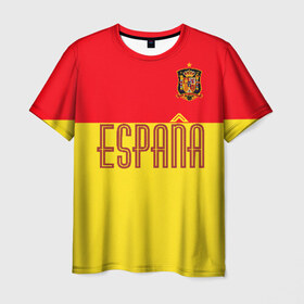 Мужская футболка 3D с принтом Сборная Испании по футболу в Белгороде, 100% полиэфир | прямой крой, круглый вырез горловины, длина до линии бедер | испания