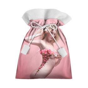 Подарочный 3D мешок с принтом Сюрреализм в Белгороде, 100% полиэстер | Размер: 29*39 см | blonde | flowers | girl | lace | naked | nude | photo | surrealism | блондинка | девушка | сюрреализм | фото | цветы | шнуровка