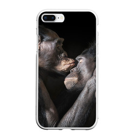 Чехол для iPhone 7Plus/8 Plus матовый с принтом Шимпанзе в Белгороде, Силикон | Область печати: задняя сторона чехла, без боковых панелей | chimps | family | feelings | kiss | monkeys | primates | любовь | обезьяны | поцелуй | приматы | семья | чувства | шимпанзе