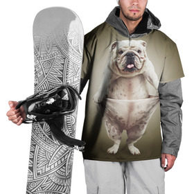 Накидка на куртку 3D с принтом Бульдог английский в Белгороде, 100% полиэстер |  | animals | breed | dog | english bulldog | funny | joke | pants | surrealism | бульдог английский | животное | порода | прикол | собака | сюрреализм | шутка