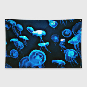 Флаг-баннер с принтом Meduse в Белгороде, 100% полиэстер | размер 67 х 109 см, плотность ткани — 95 г/м2; по краям флага есть четыре люверса для крепления | вода | медузы | море | морские | океан