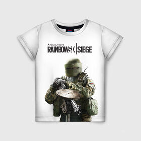 Детская футболка 3D с принтом Rainbow Six Siege в Белгороде, 100% гипоаллергенный полиэфир | прямой крой, круглый вырез горловины, длина до линии бедер, чуть спущенное плечо, ткань немного тянется | Тематика изображения на принте: rainbow six | tom clancy’s
