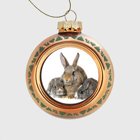 Стеклянный ёлочный шар с принтом Кролики в Белгороде, Стекло | Диаметр: 80 мм | animals | bunnies | cute | eared | family | fluffy | kids | mom | rabbits | животные | зайцы | кролики | малыши | мама | милые | пушистые | семья | ушастые