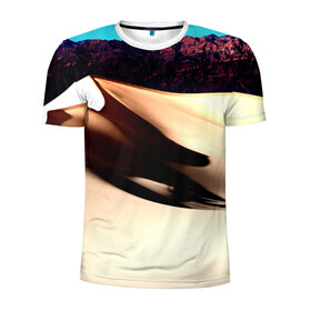 Мужская футболка 3D спортивная с принтом Сахара в Белгороде, 100% полиэстер с улучшенными характеристиками | приталенный силуэт, круглая горловина, широкие плечи, сужается к линии бедра | жара | песок | пустыня | сахара