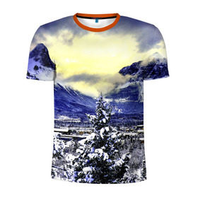 Мужская футболка 3D спортивная с принтом Сибирь в Белгороде, 100% полиэстер с улучшенными характеристиками | приталенный силуэт, круглая горловина, широкие плечи, сужается к линии бедра | деревья | зима | зимний | природа | север
