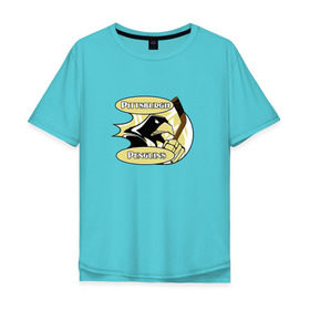Мужская футболка хлопок Oversize с принтом Pittsburgh Penguins team в Белгороде, 100% хлопок | свободный крой, круглый ворот, “спинка” длиннее передней части | спорт | хоккей